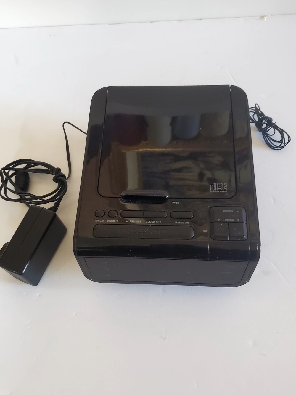 Black Portable CD Player with AM/FM Radio and Alarm Clock